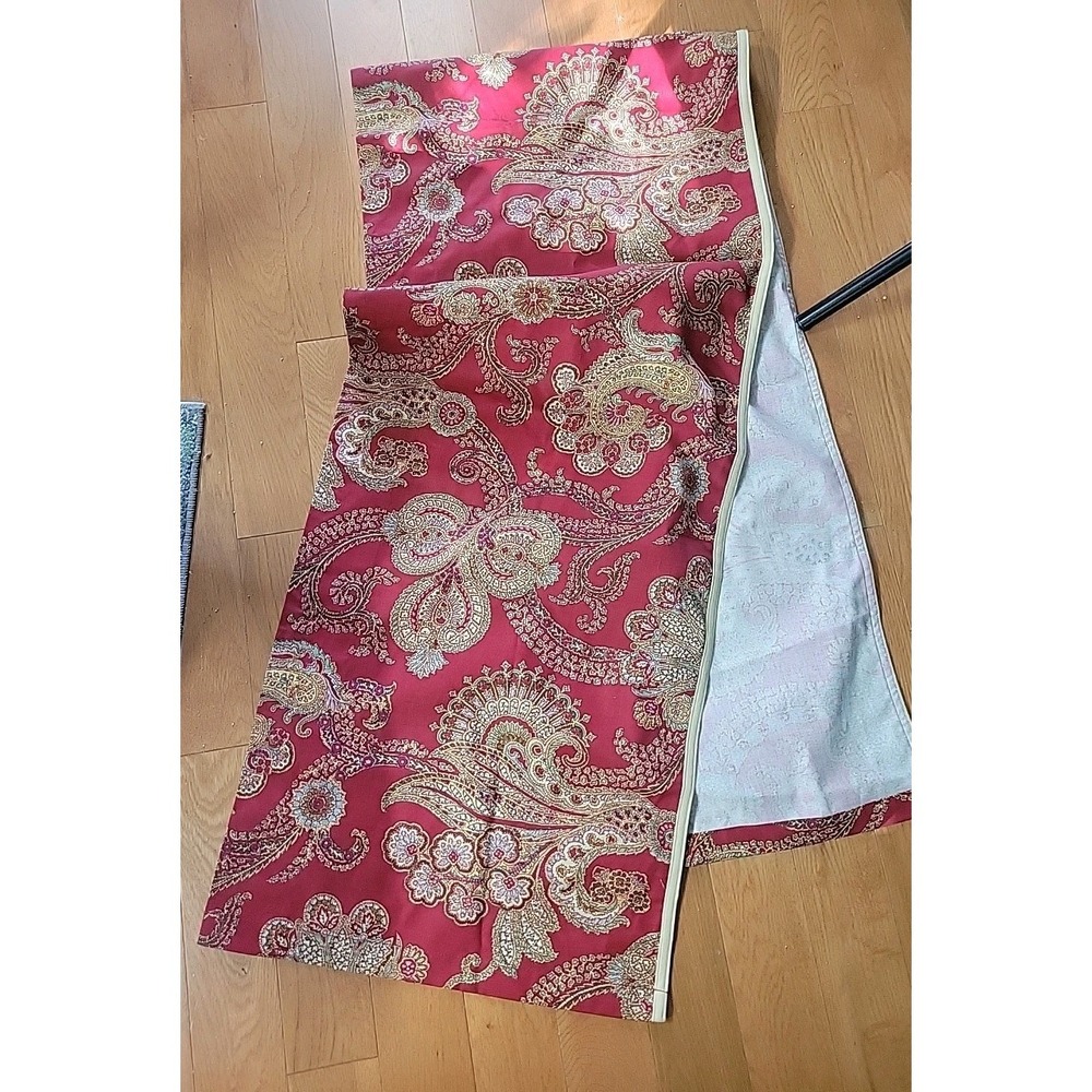CHAPS Ralph Lauren Juliette Red Gold Paisley Window Valance 78x17.5" - Picture 2 of 9